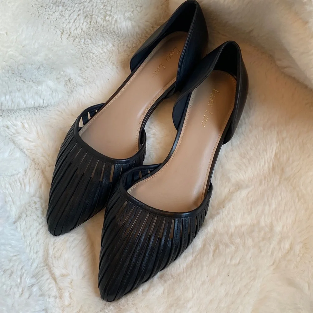 NWOT Essex Lane Black Pointed Toe Flat Women’s Size 10 - Picture 2 of 6